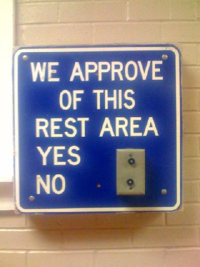odd rest stop sign
